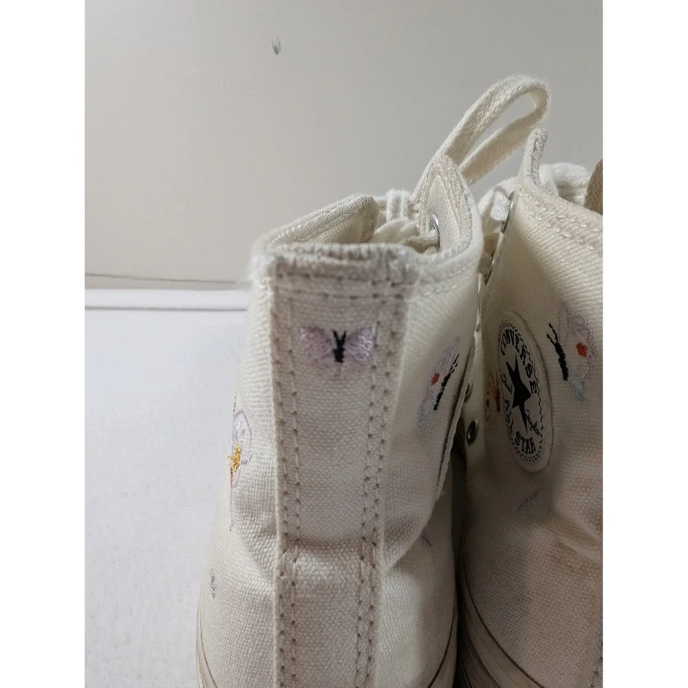Converse Platform 6 White Embroidered butterfly and flowers - Picture 7 of 10